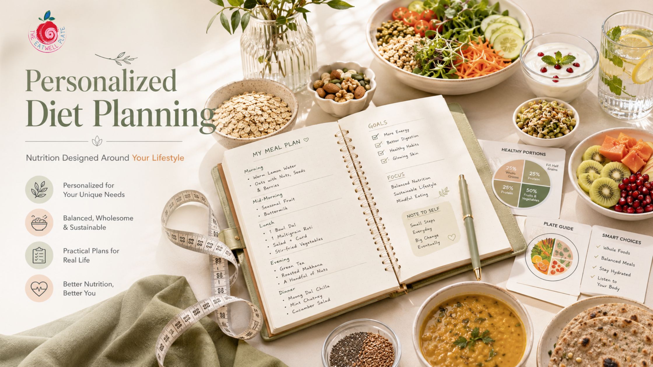 Personalized diet planning consultation with healthy Indian foods