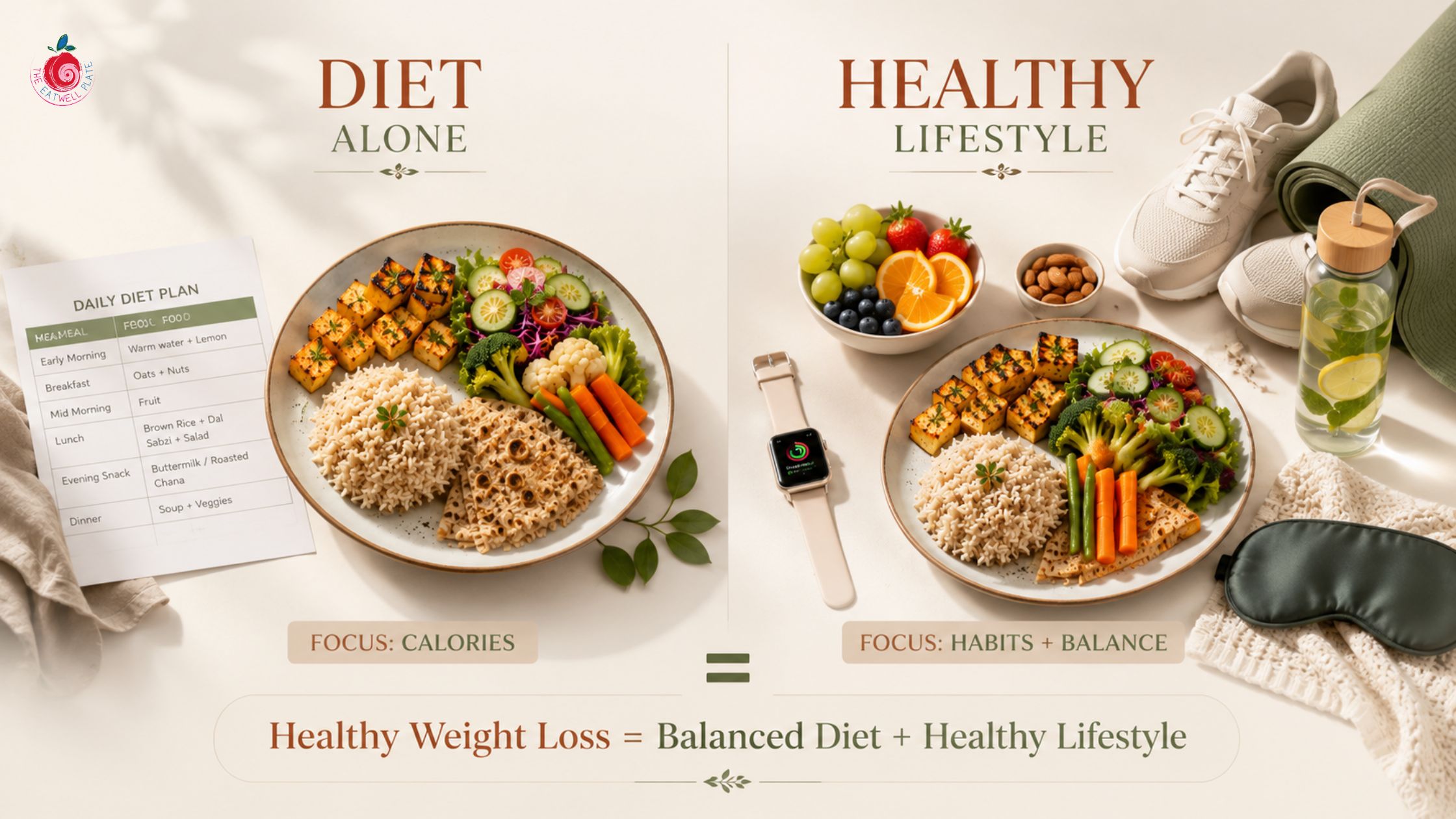 Comparison of healthy diet and active lifestyle for sustainable weight loss