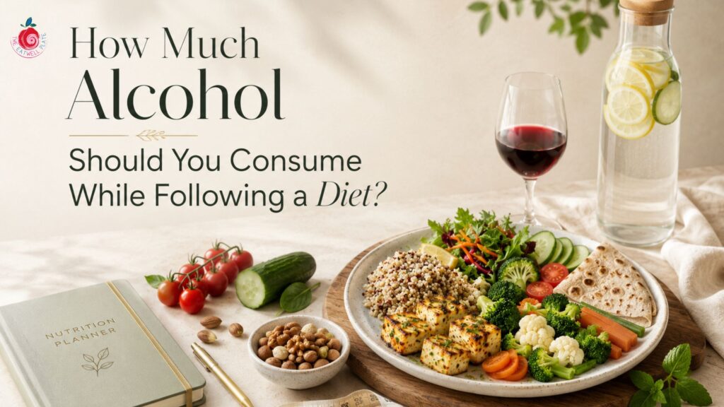 Healthy Indian meal with alcohol while following a weight loss diet