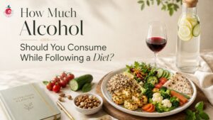 Healthy Indian meal with alcohol while following a weight loss diet