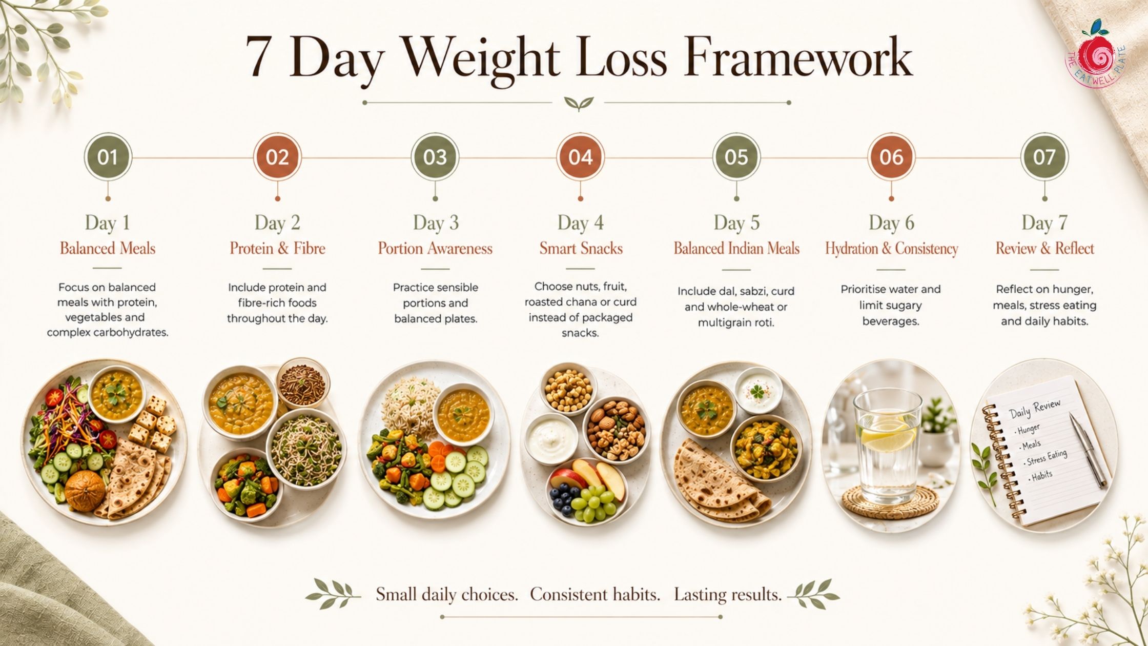 7 day weight loss diet framework and healthy eating habits