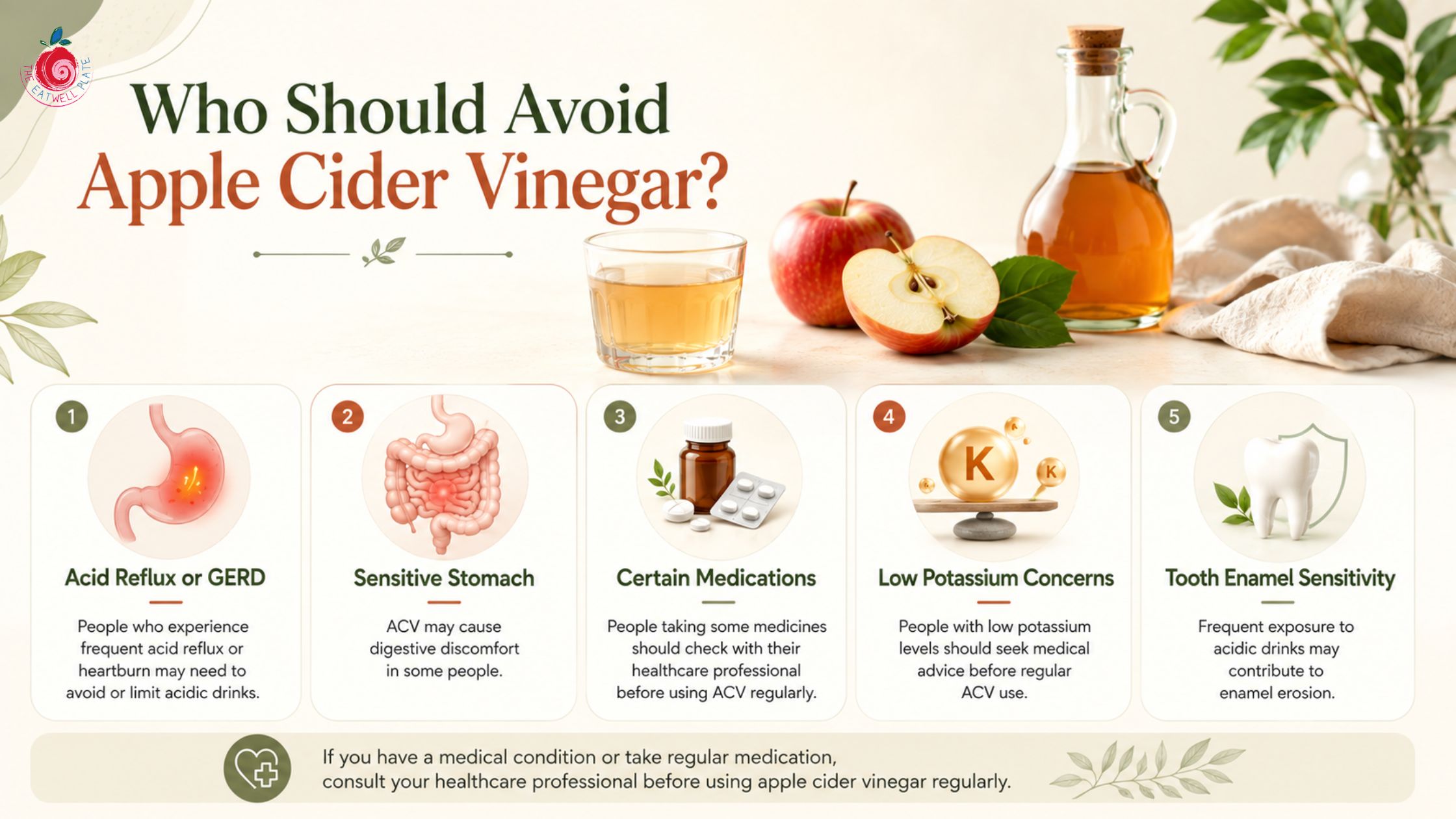 Who should avoid apple cider vinegar and when to use caution