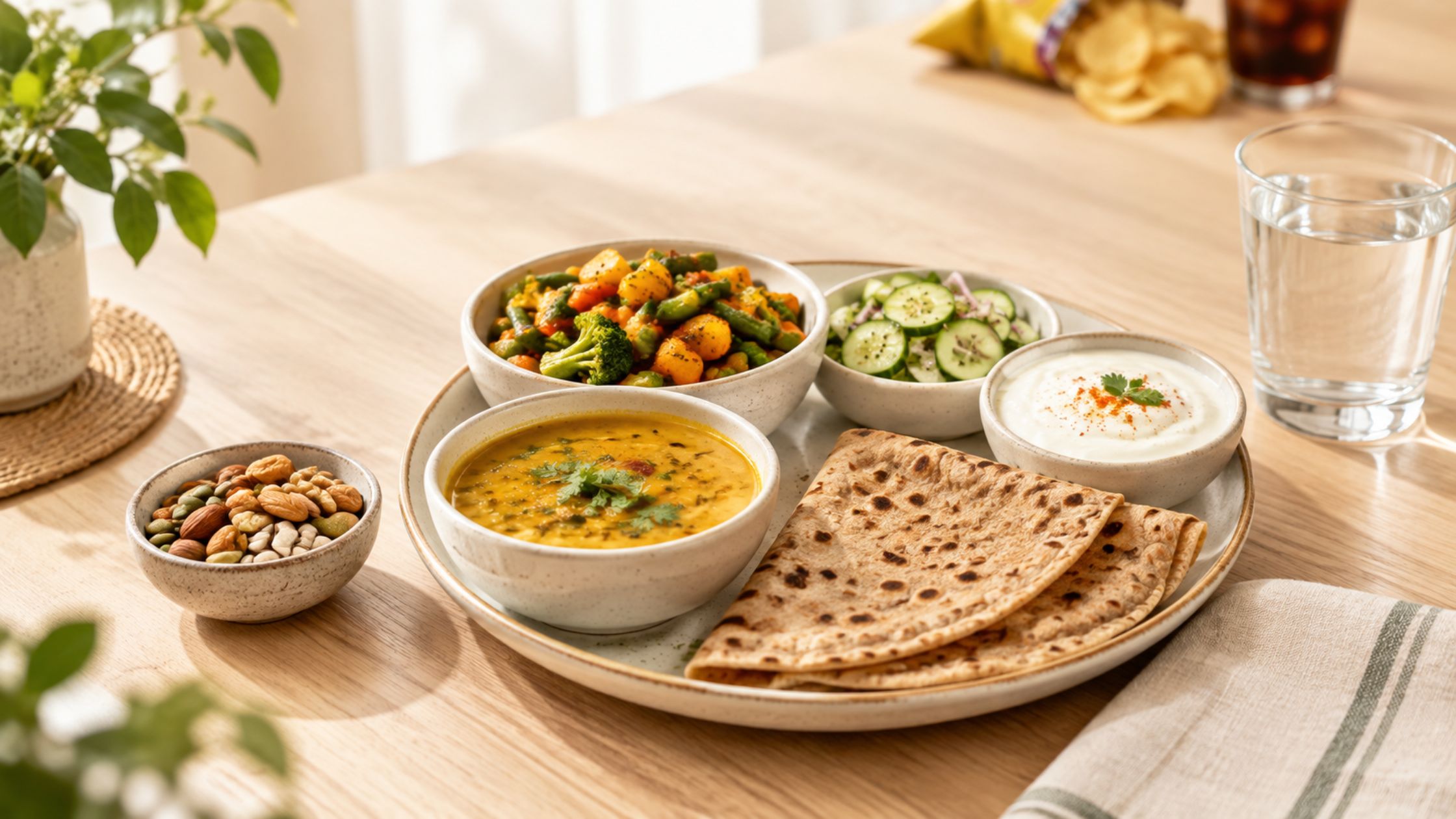 Balanced Indian foods and healthy habits for blood sugar management