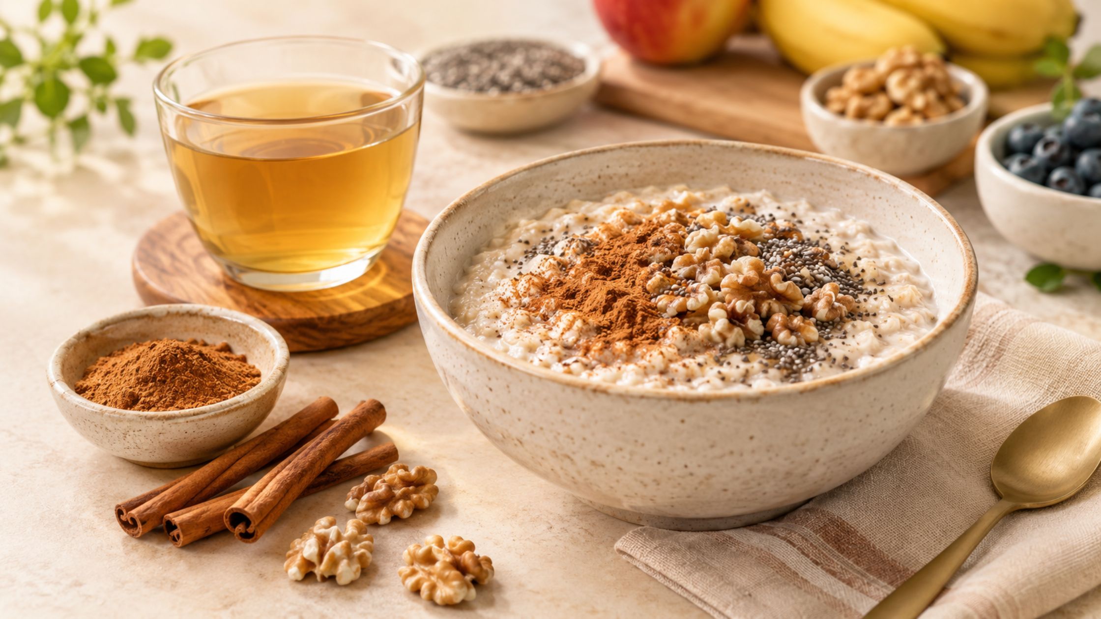 Cinnamon with a balanced diabetes-friendly meal